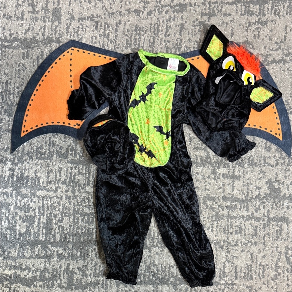 Kids Bat Costume with Orange and Black Wings
